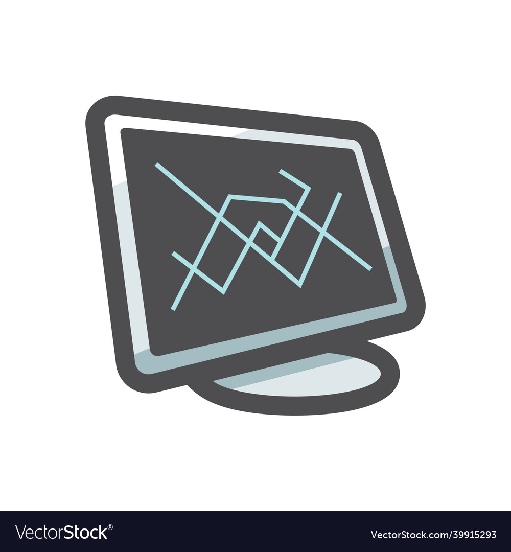Navigation desktop computer screen icon vector image Navigation desktop computer screen icon