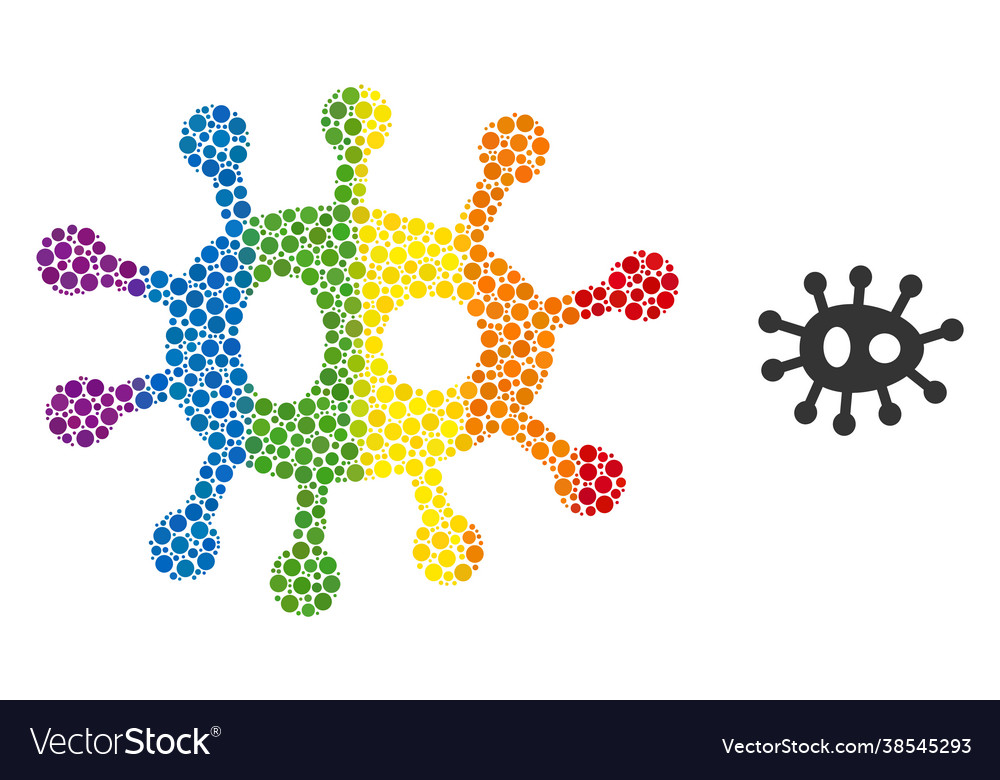 Rainbow bacilla collage icon spheres Royalty Free Vector