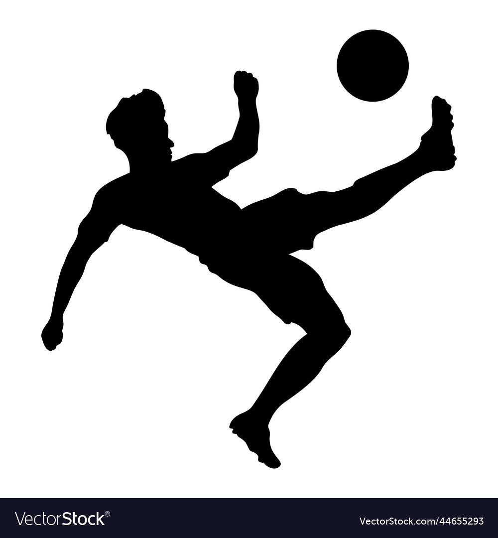 Soccer Player Kicking The B Royalty Free Vector Image