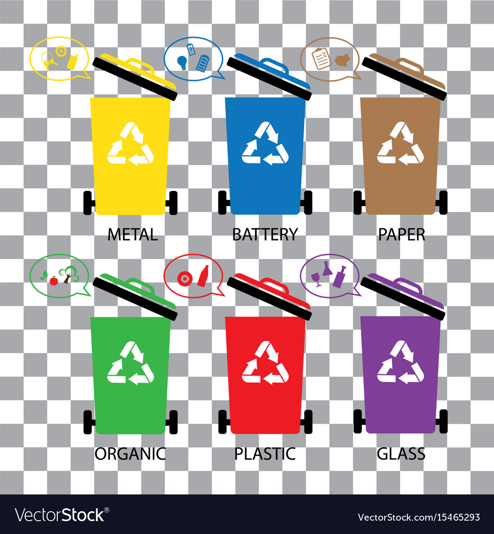 Trash categories recycle garbage bin