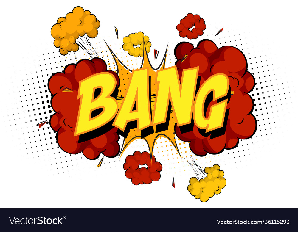 Word bang on comic cloud explosion background Vector Image