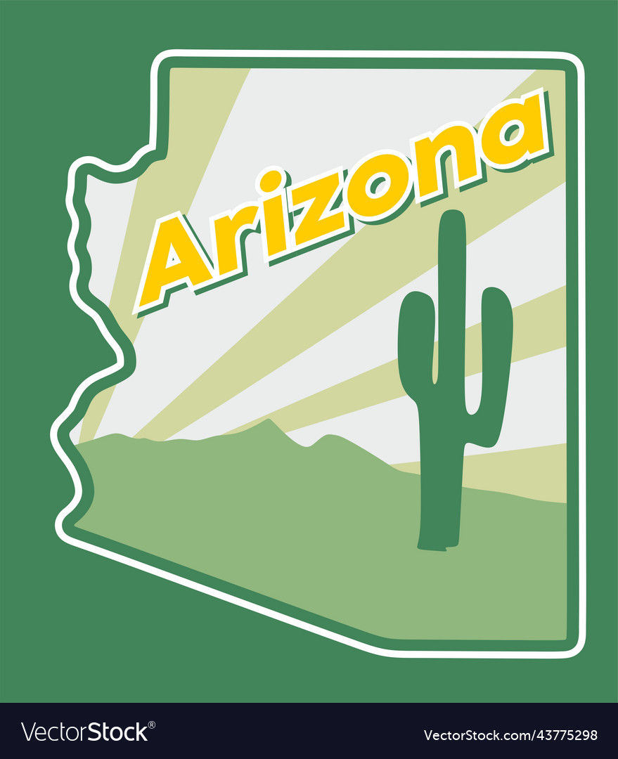 Arizona state with green background