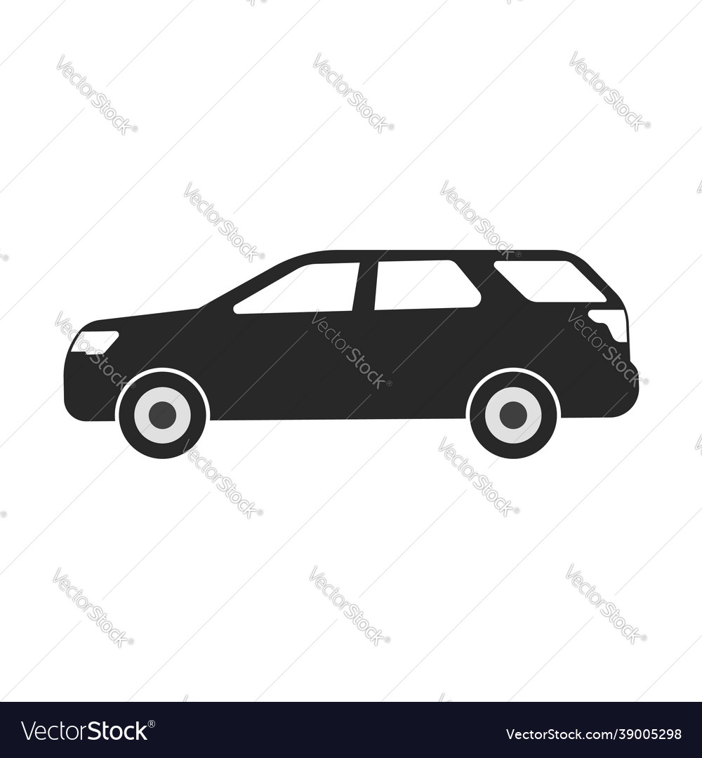 Car icon with black color Royalty Free Vector Image