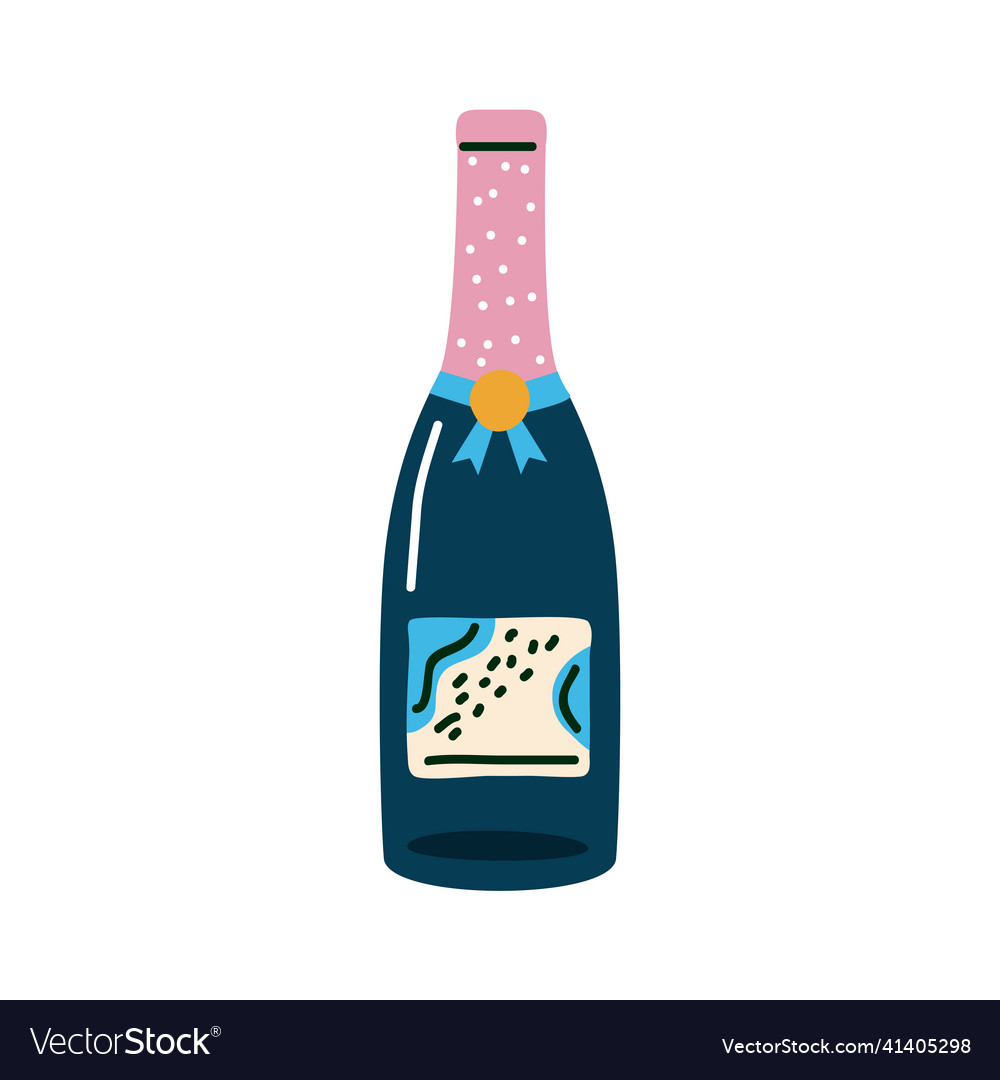 Champagne blue bottle
