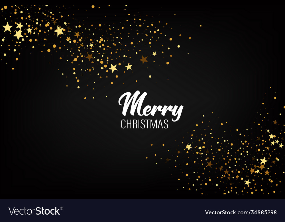 Christmas background with gold glitters vector image Christmas background with gold glitters