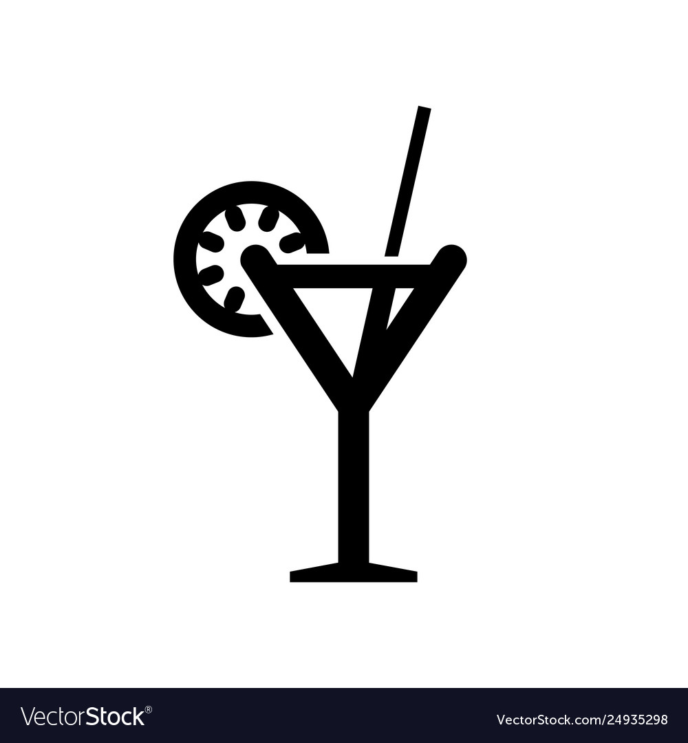 Cocktail glass icon simple flat style