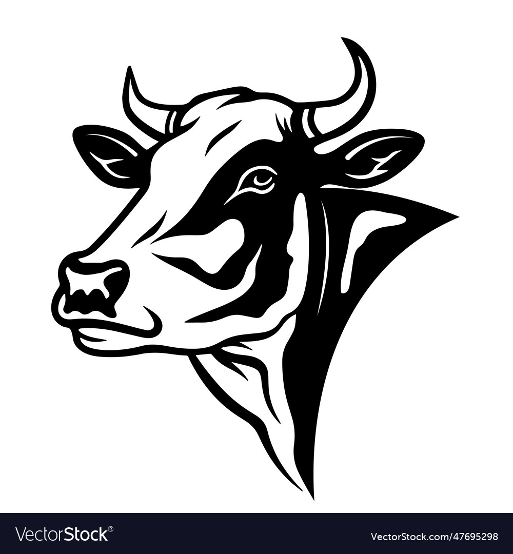 Cow head mascot logo Royalty Free Vector Image