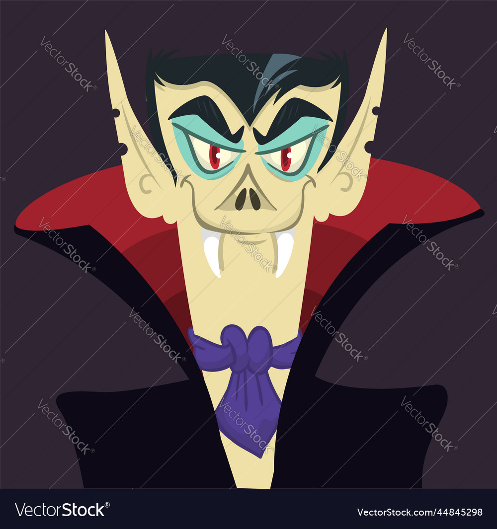 Cute cartoon vampire smiling Royalty Free Vector Image