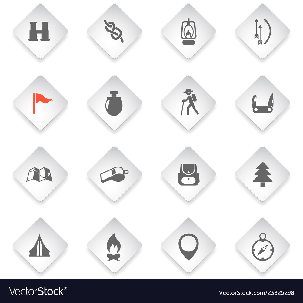 Day of scouts icon set
