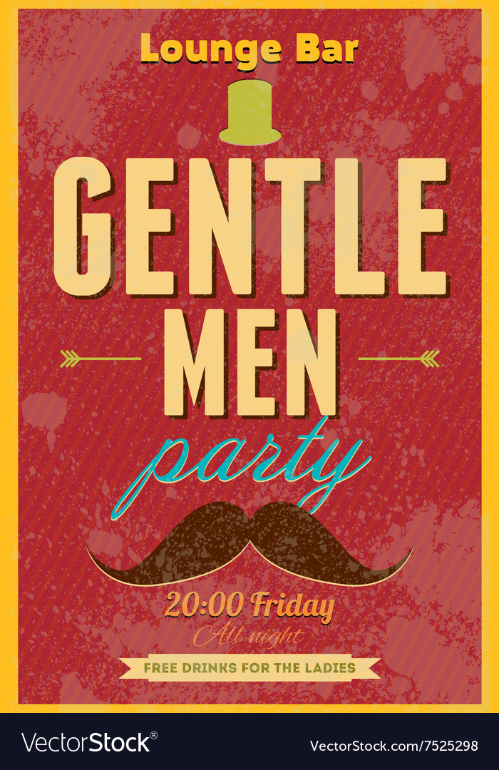 Gentlemen party typography poster