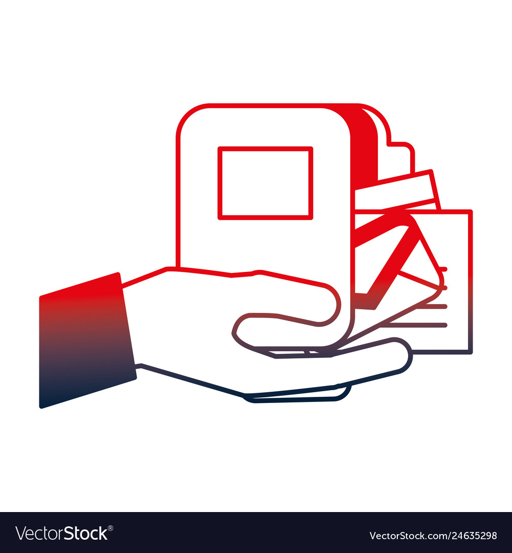 Hand with folder and envelope