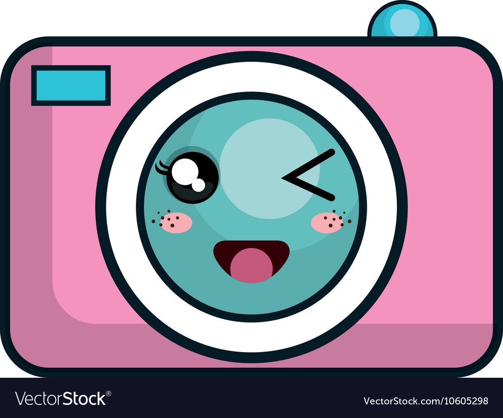 Kawaii cartoon photographic camera Royalty Free Vector Image