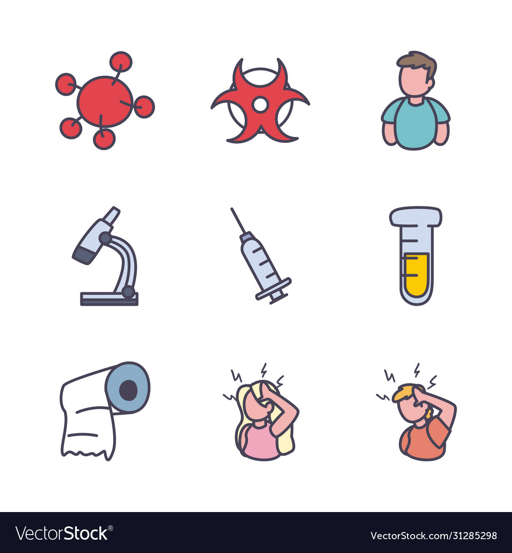 Medical fill style icon set design