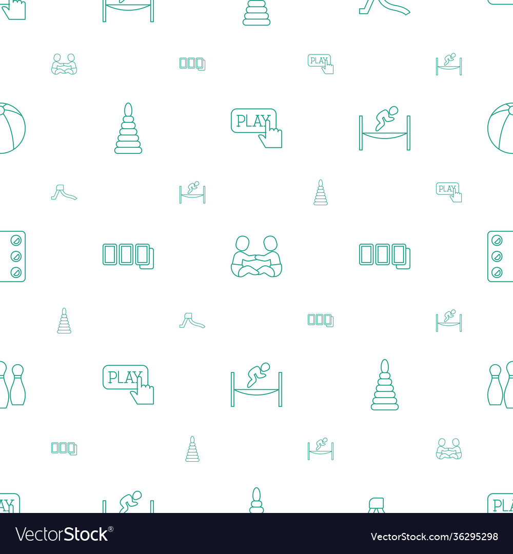 Play icons pattern seamless white background