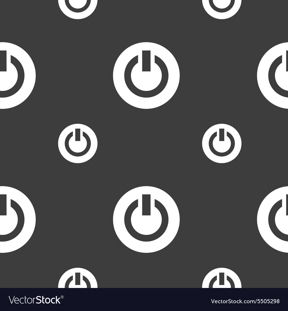 Power switch on turn icon sign seamless pattern