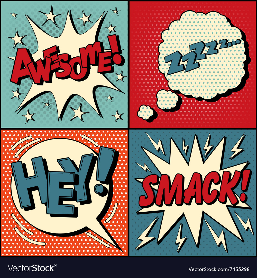 Set of comics bubbles in pop art style