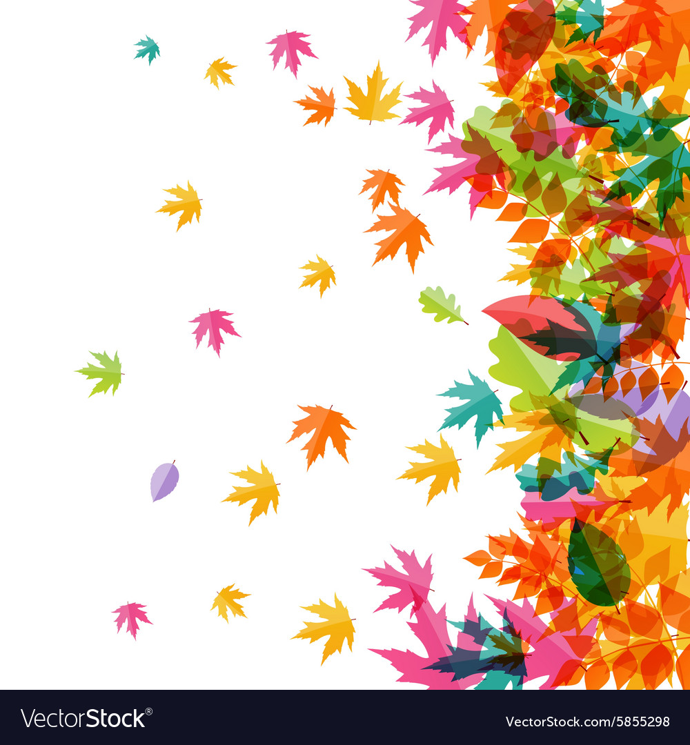 Shiny autumn natural leaves background Royalty Free Vector