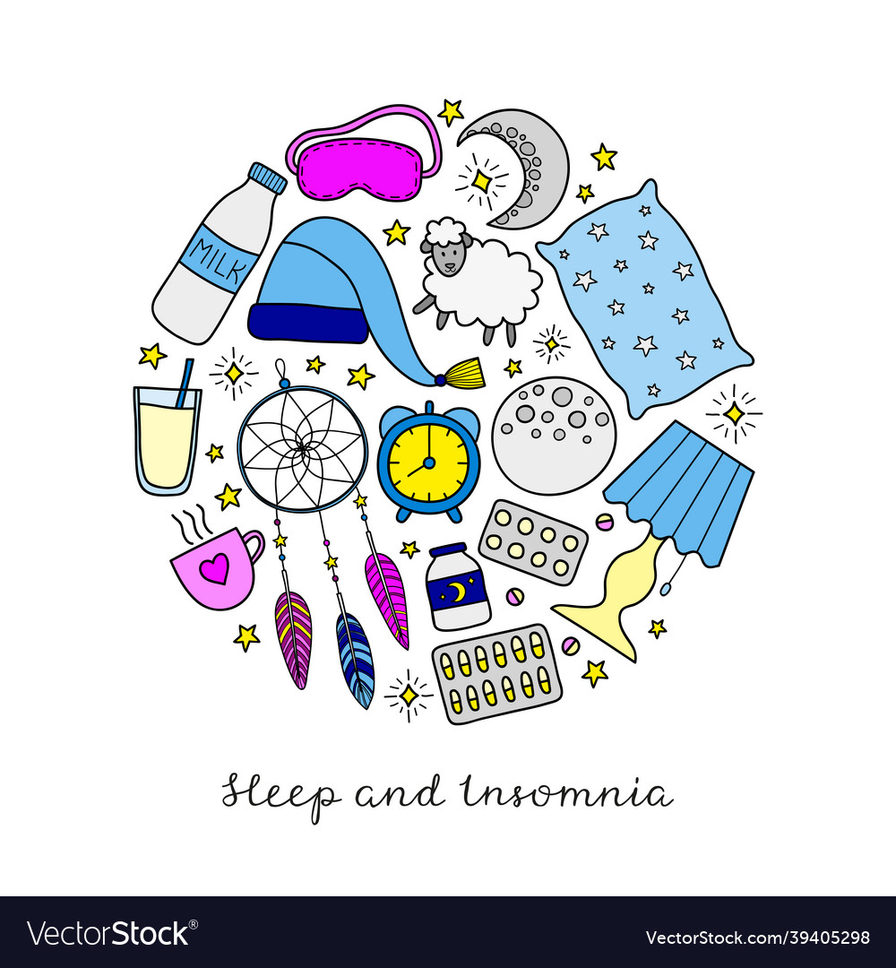 Sleep and insomnia items in circle