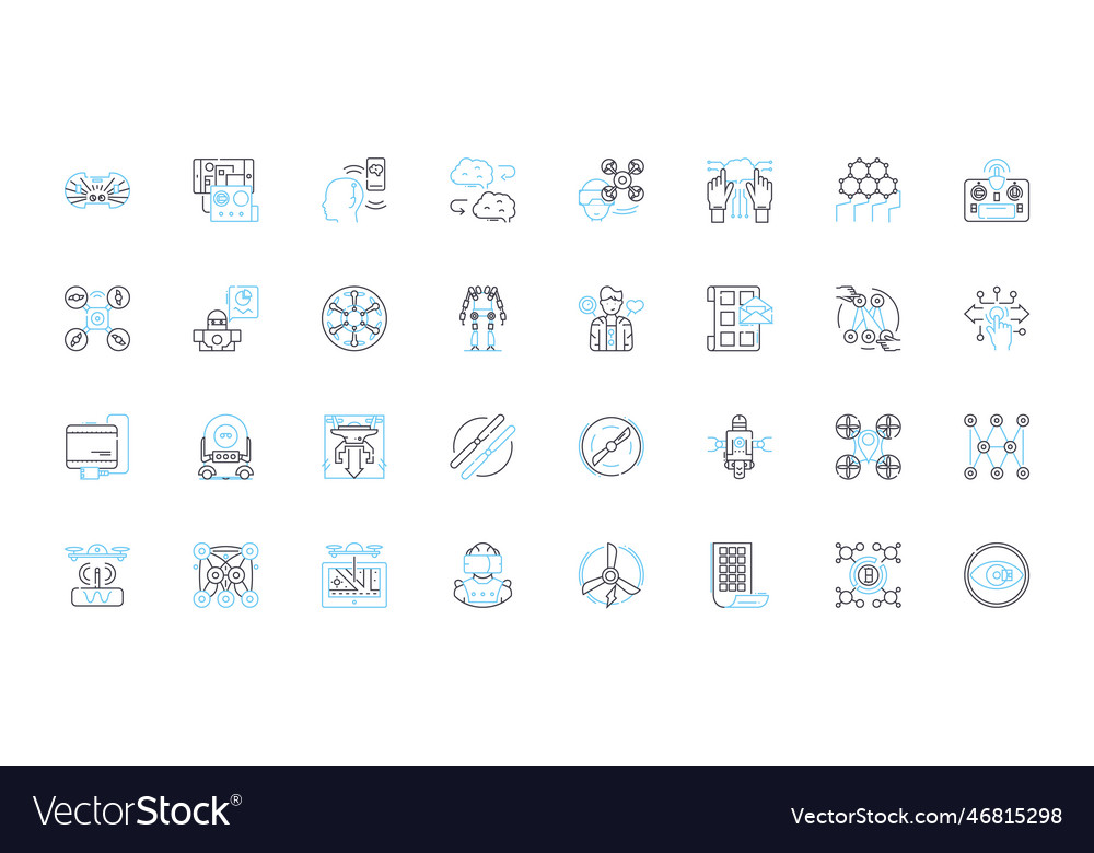 Smart dispatch linear icons set efficiency