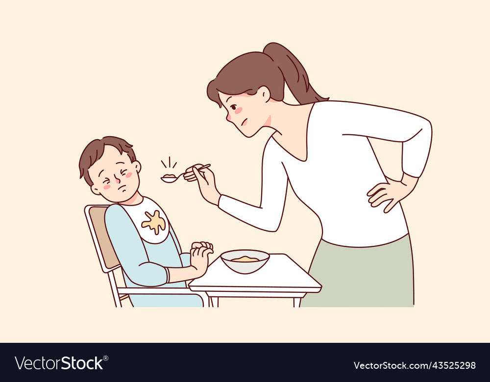 stubborn-toddler-refuse-to-eat-royalty-free-vector-image