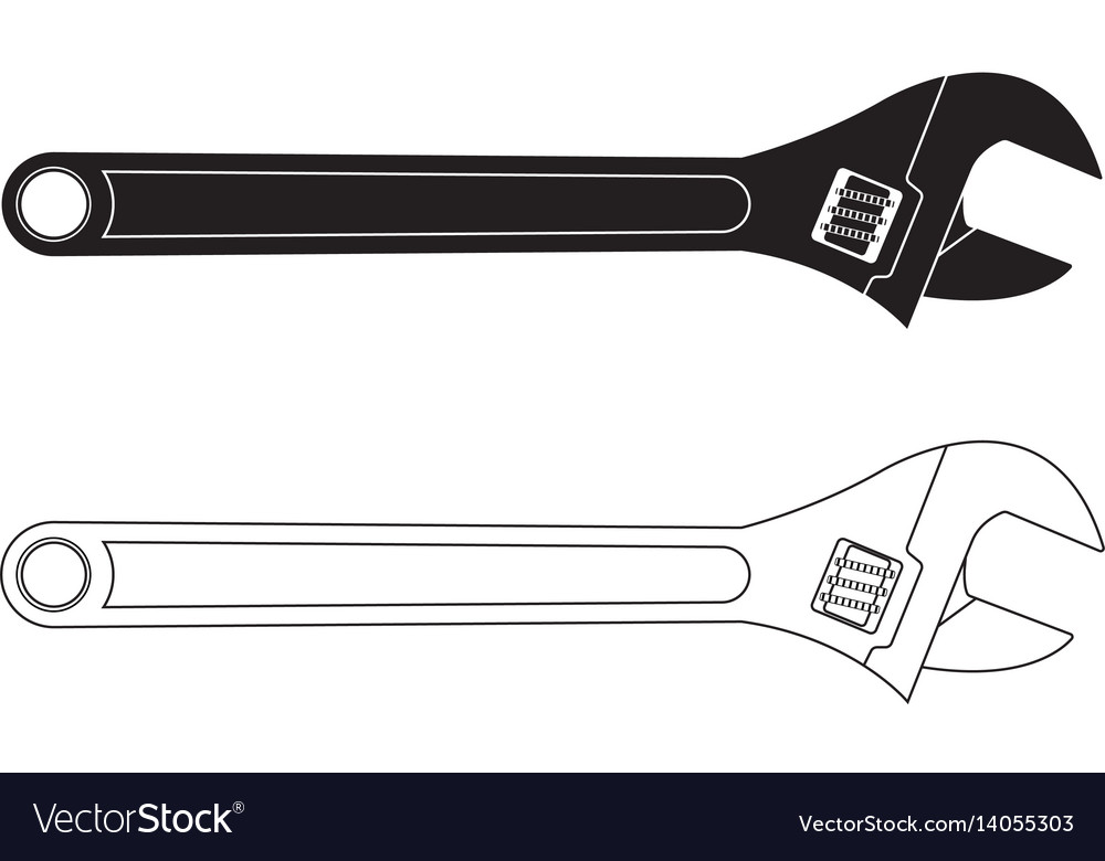 Adjustable monkey wrench. vector illustration Stock Vector