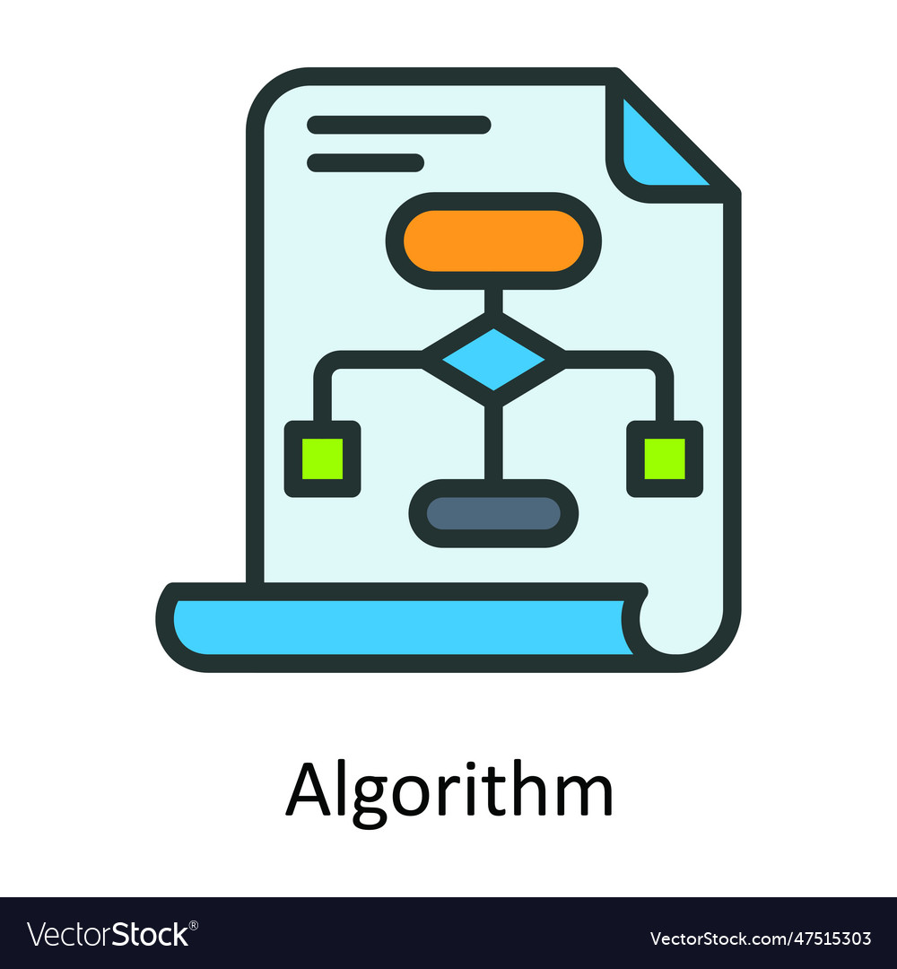 Algorithm fill outline icon design