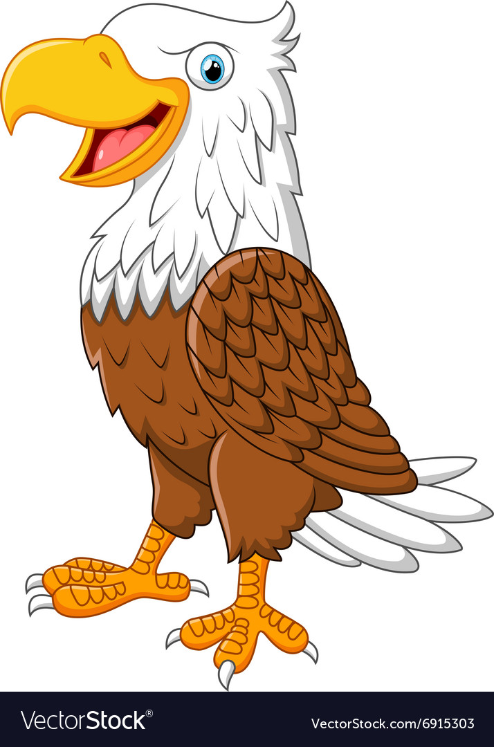 Cartoon eagle posing Royalty Free Vector Image