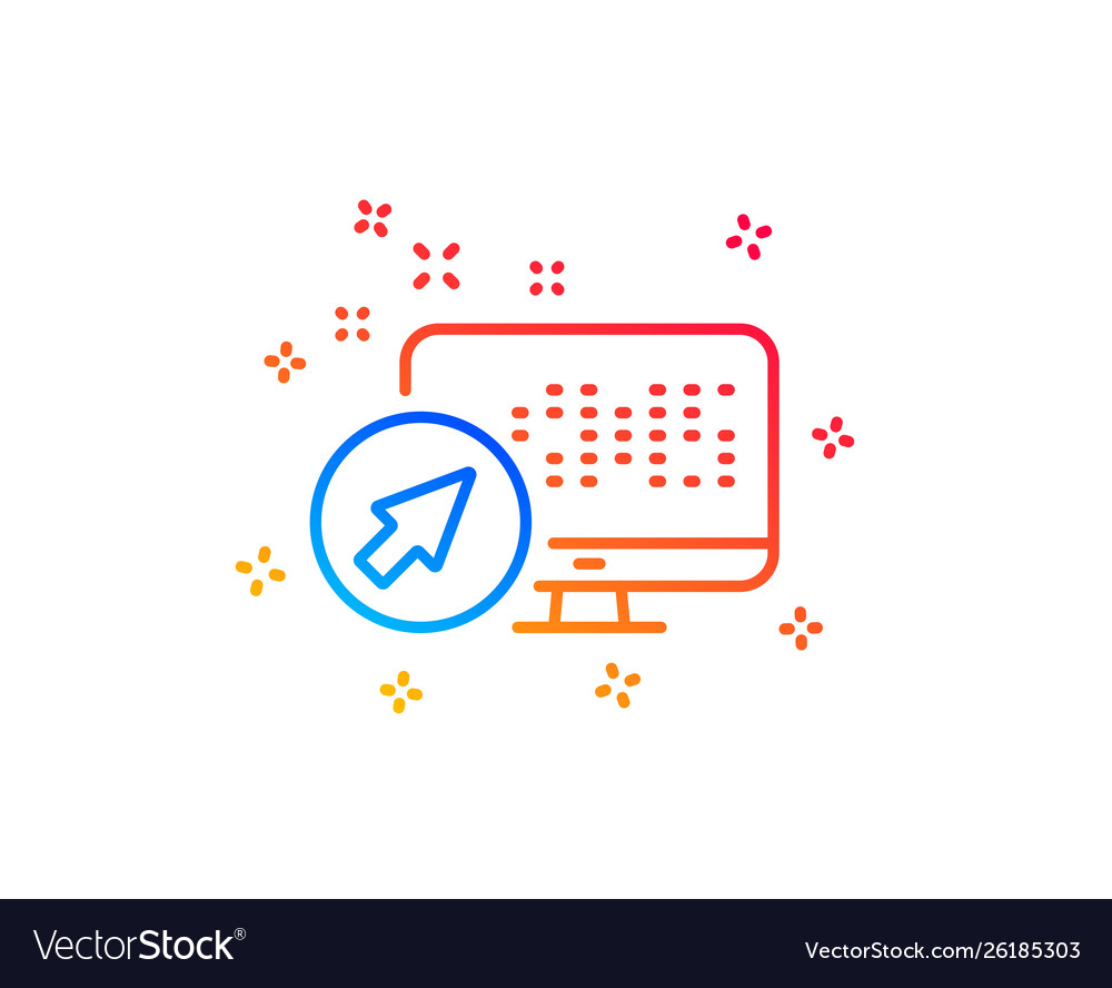 Computer line icon web system sign monitor
