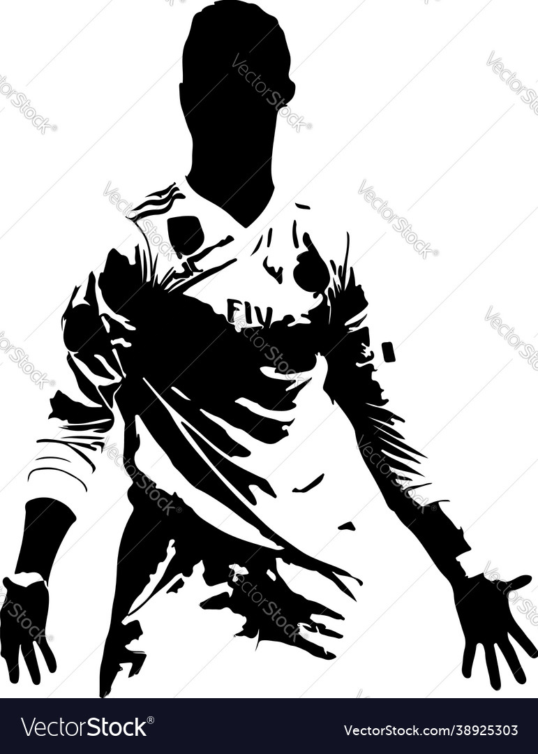 Cristiano ronaldo silhouette Royalty Free Vector Image