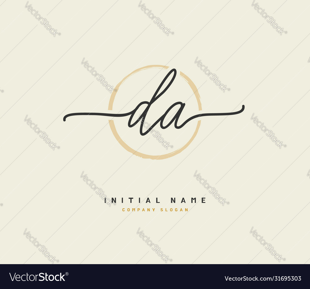 D a da beauty initial logo handwriting