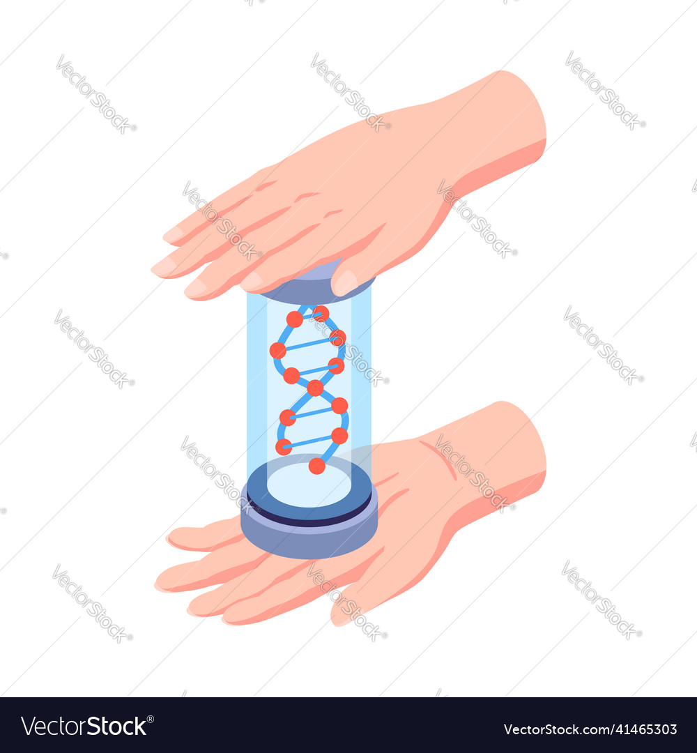 Dna in tube composition vector image Dna in tube composition
