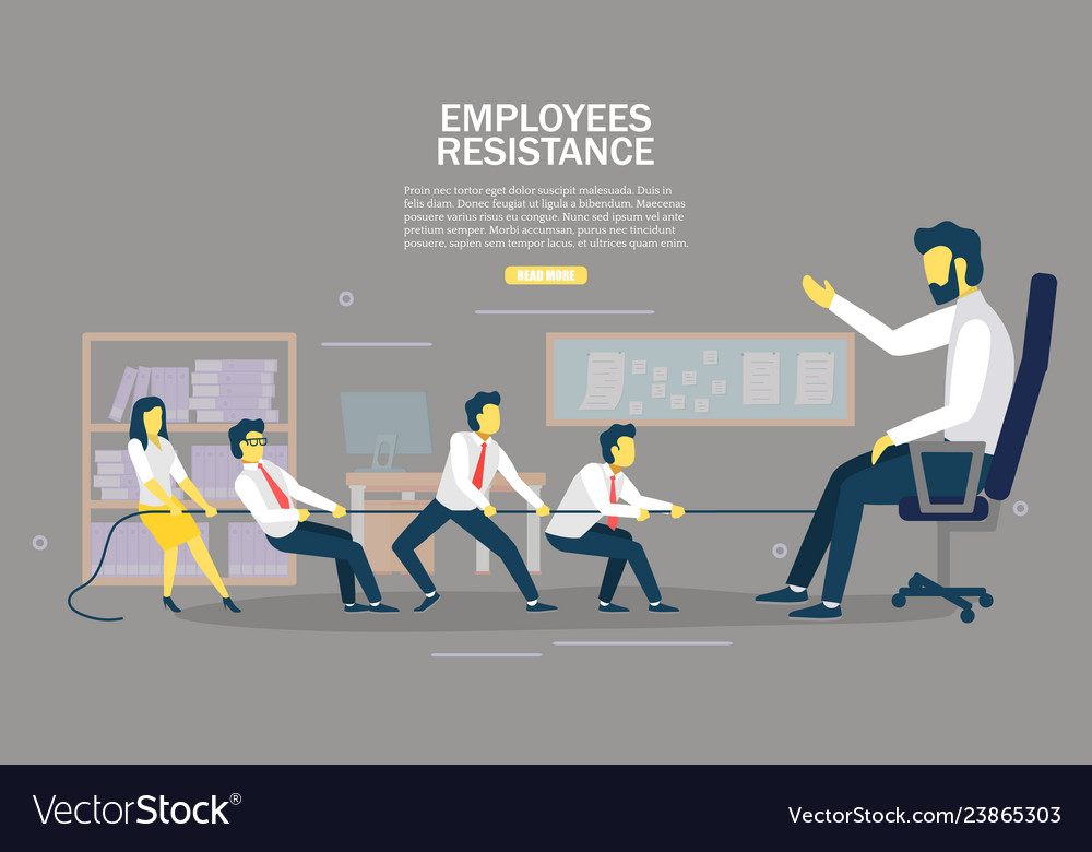 Employees Resistance Web Banner Design Royalty Free Vector