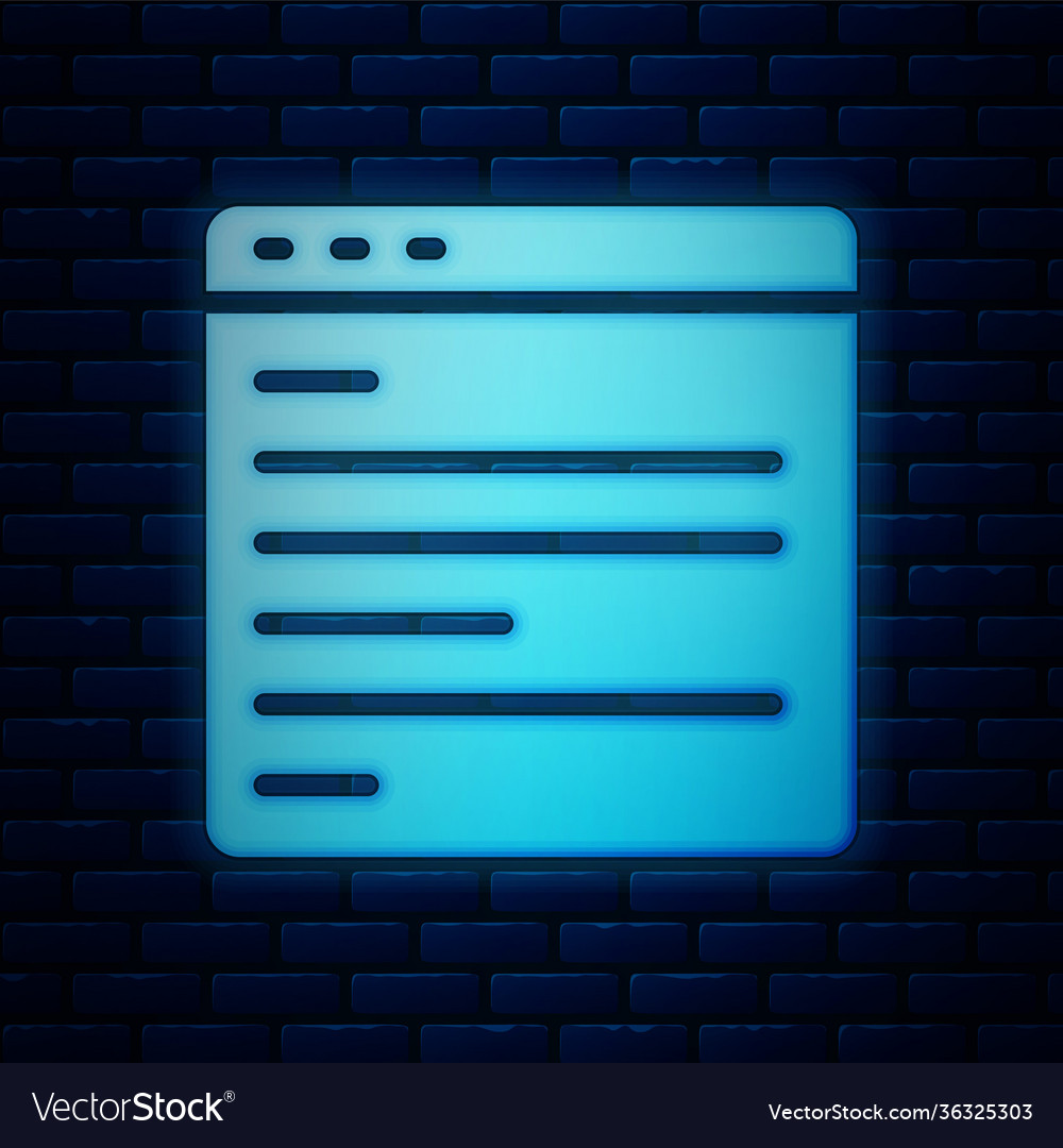 Glowing neon computer api interface icon isolated