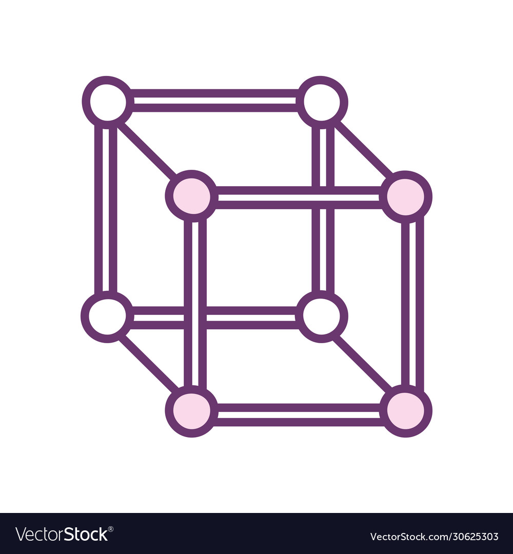 Isolated atom line style icon design