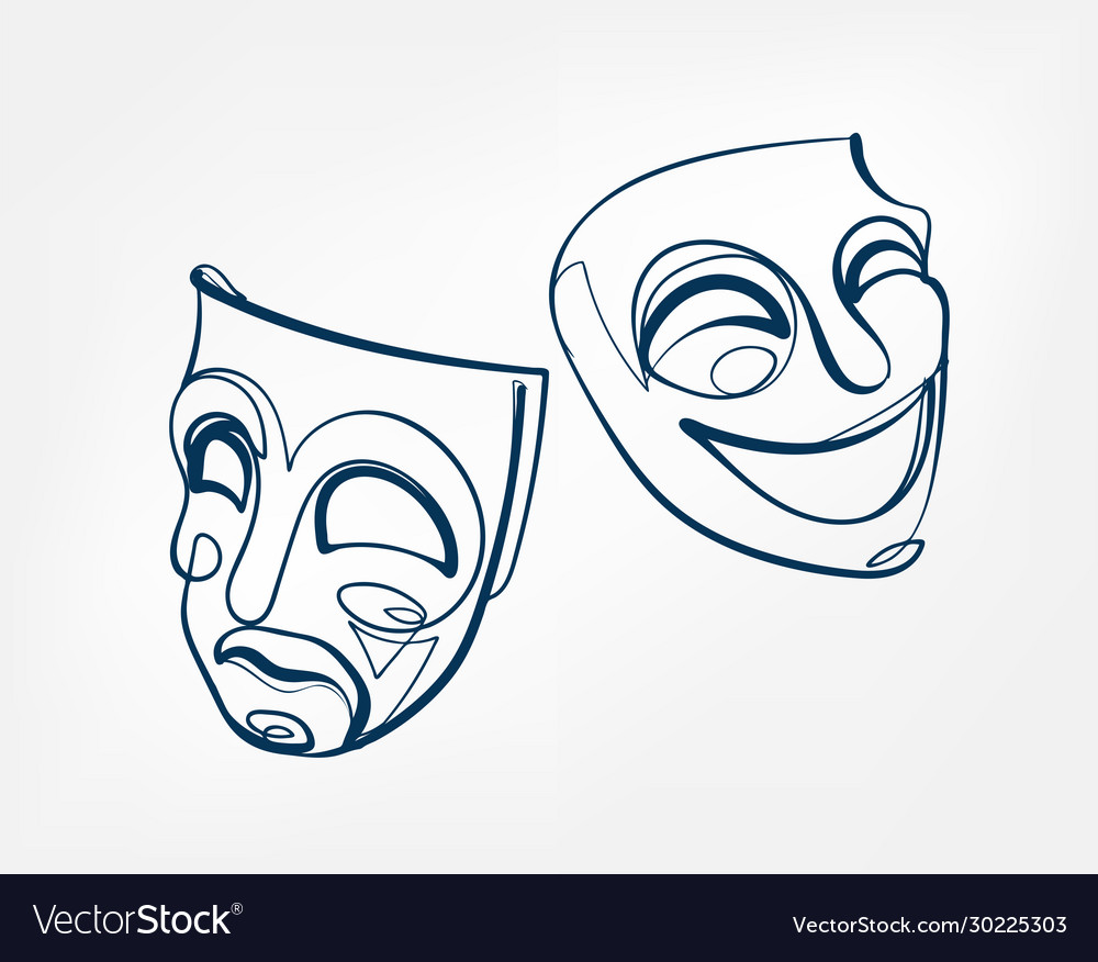 Isolated Mask Line Art