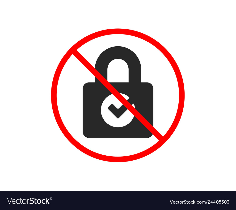 Lock with check icon private locker sign vector image Lock with check icon private locker sign