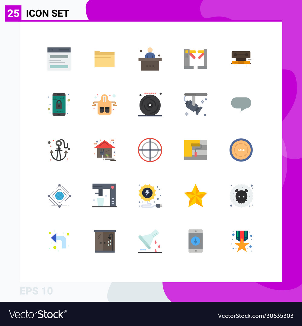 Mobile interface flat color set 25 pictograms