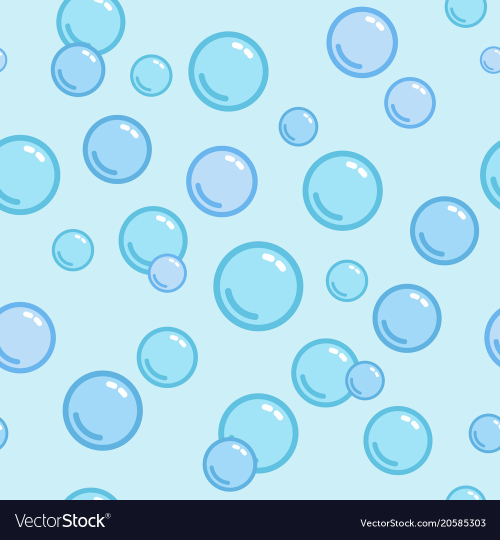 Seamless pattern with soap bubbles naive