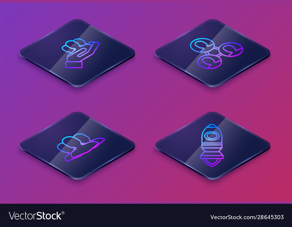 Set isometric line project team base users group vector image Set isometric line project team base users group