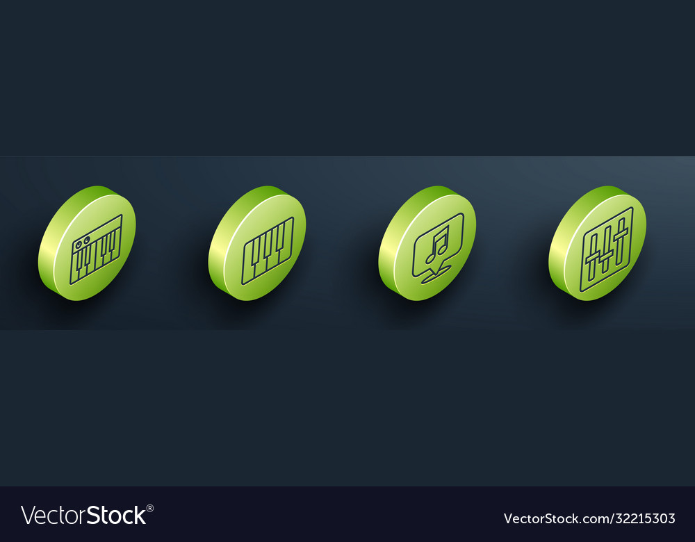 Set isometric music synthesizer