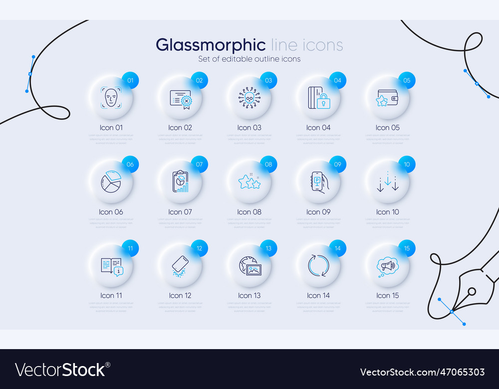 Set of smartphone broken report and pie chart vector image Set of smartphone broken report and pie chart