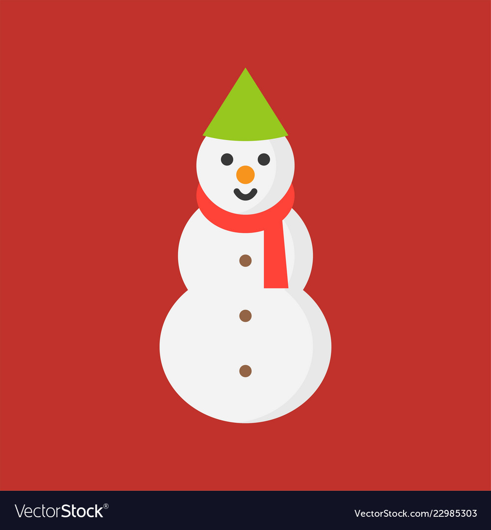 Snowman icon in flat design for use as material