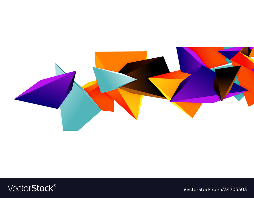 Triangle mosaic abstract background 3d triangular vector image Triangle mosaic abstract background 3d triangular