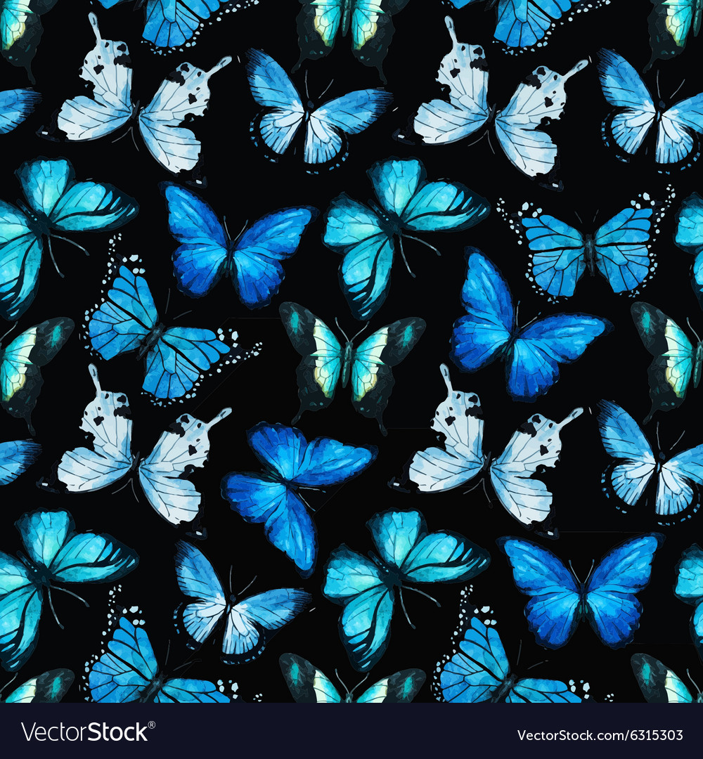 Watercolor butterfly pattern Royalty Free Vector Image