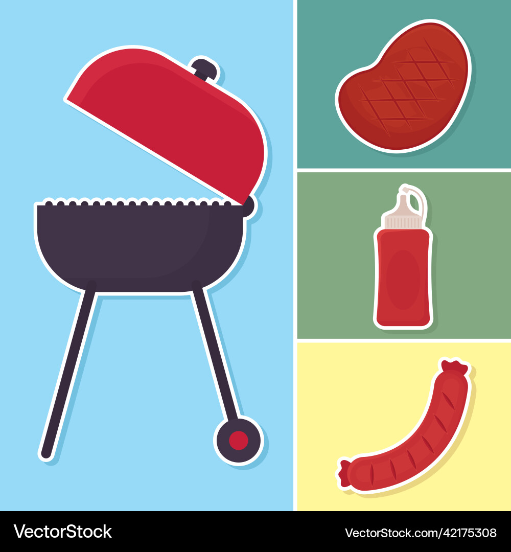 Bbq icon set Royalty Free Vector Image - VectorStock