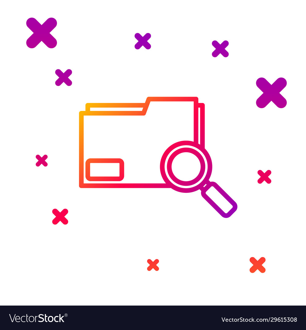 Color line search concept with folder icon vector image Color line search concept with folder icon