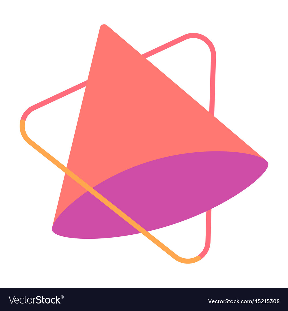 Cone with triangle frame brochure element design vector image Cone with triangle frame brochure element design