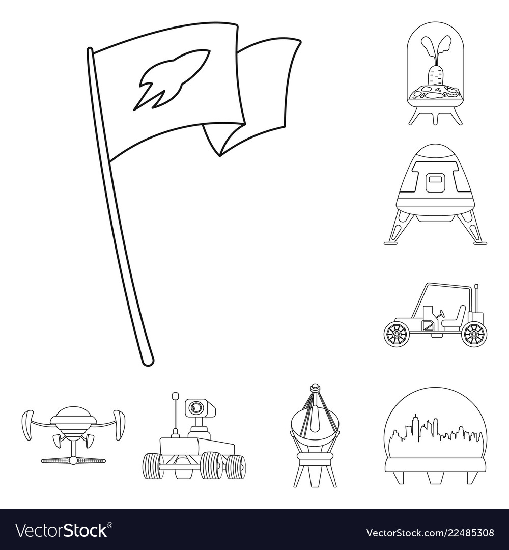 Design of mars and space sign collection vector image Design of mars and space sign collection