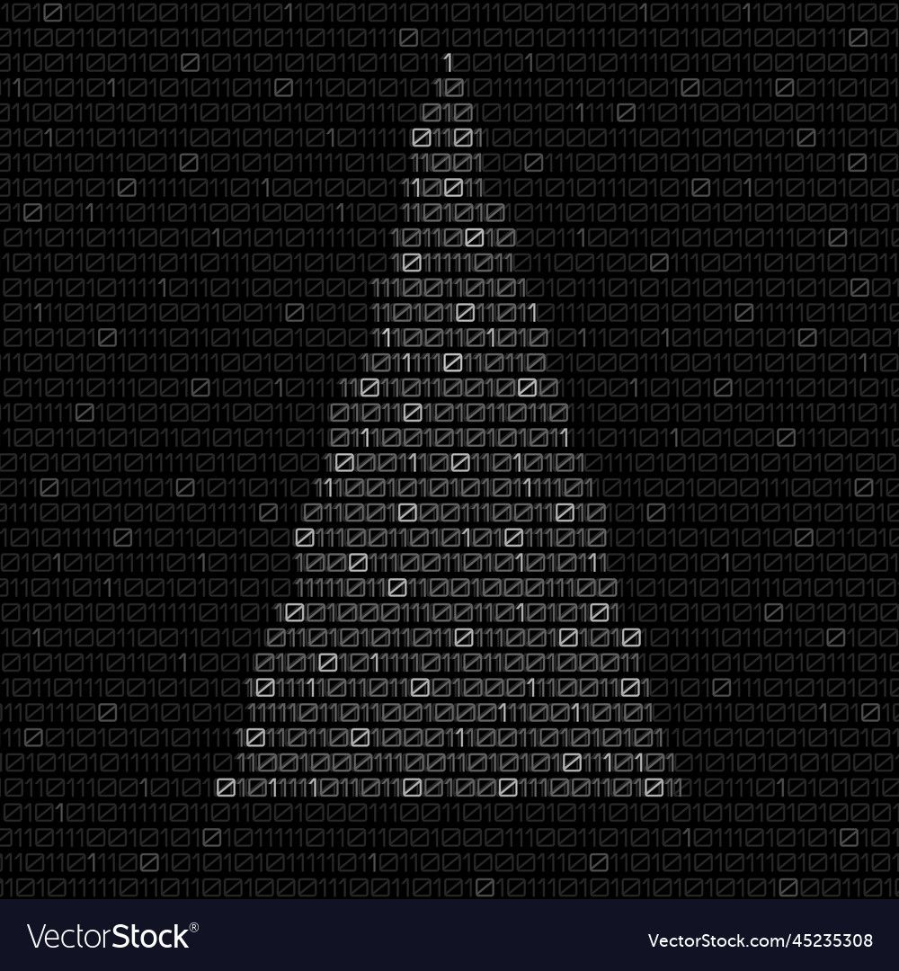 Digital christmas tree with binary code