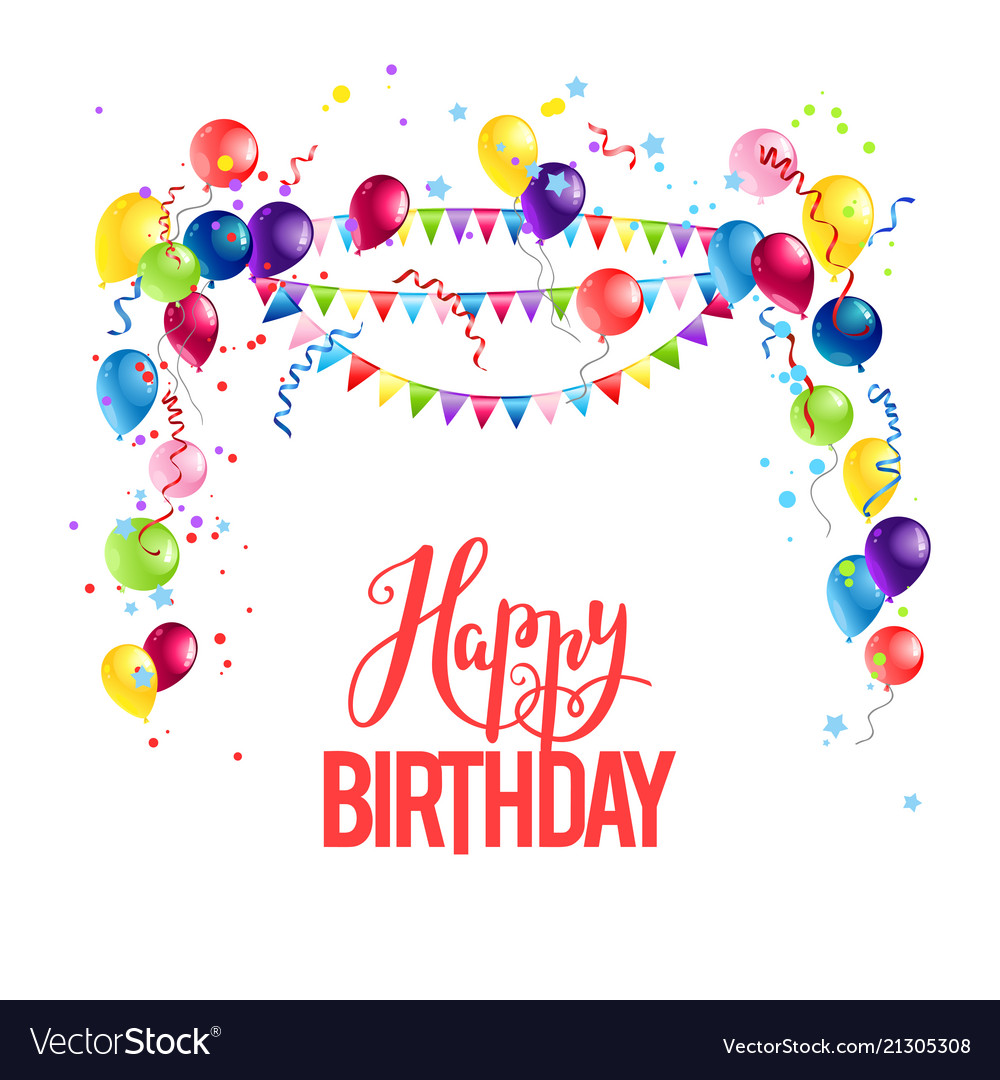 Happy birthday balloons Royalty Free Vector Image